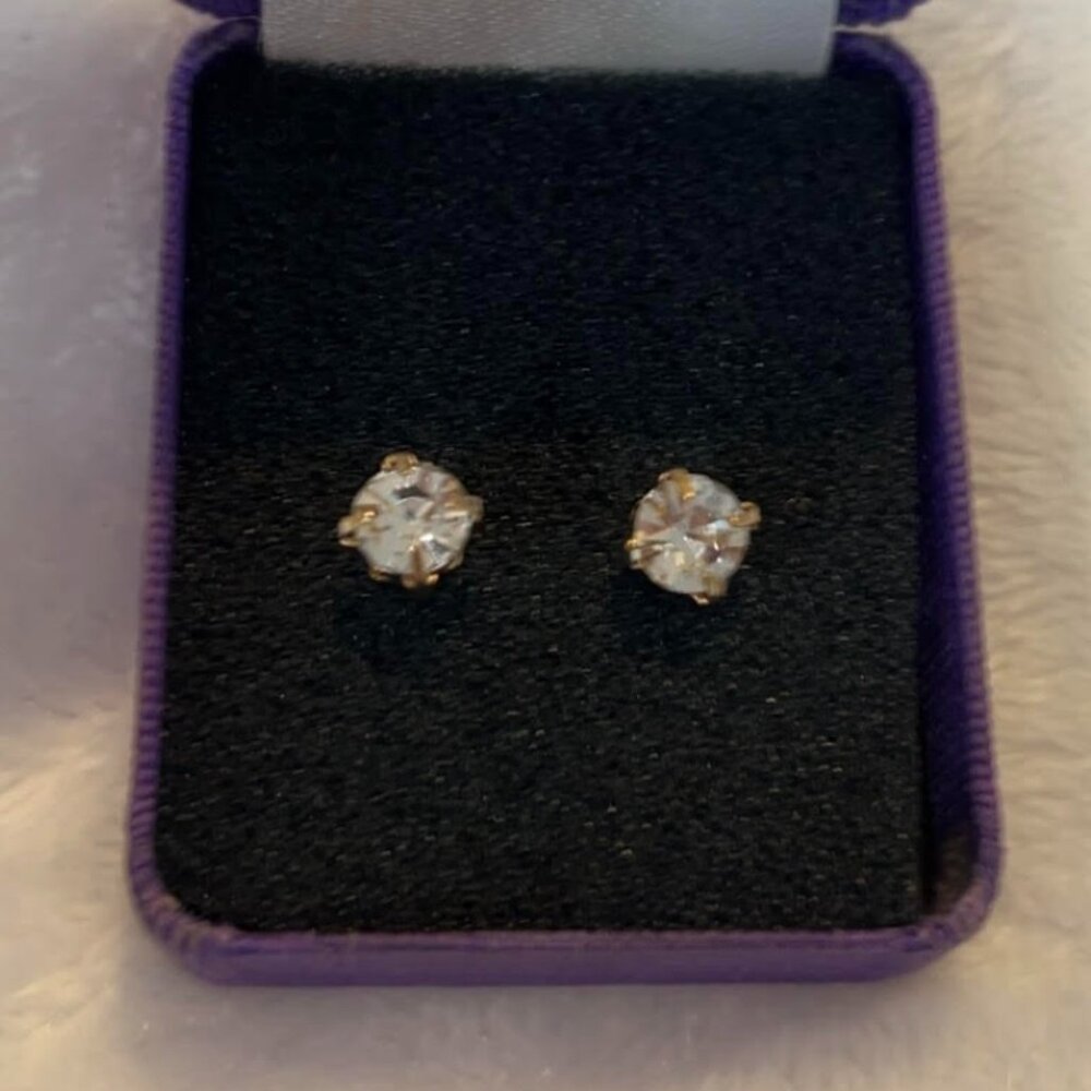 Dimond Studs with Gold Hardware NWB